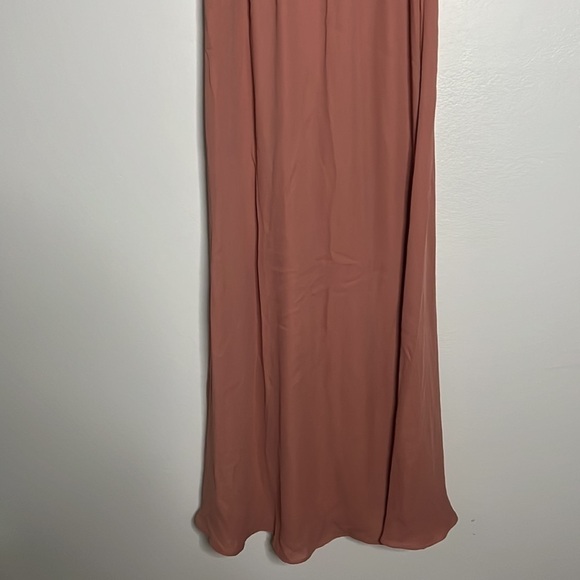 Show me your MUMU Caitlin Ruffle Women’s Maxi Length Peach Dress Size X-Small - Picture 4 of 8